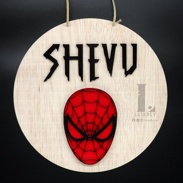 Spider man nursery door sign