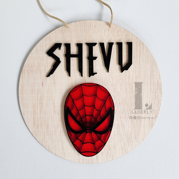 Spider man nursery door sign