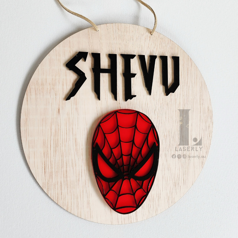 Spider man nursery door sign