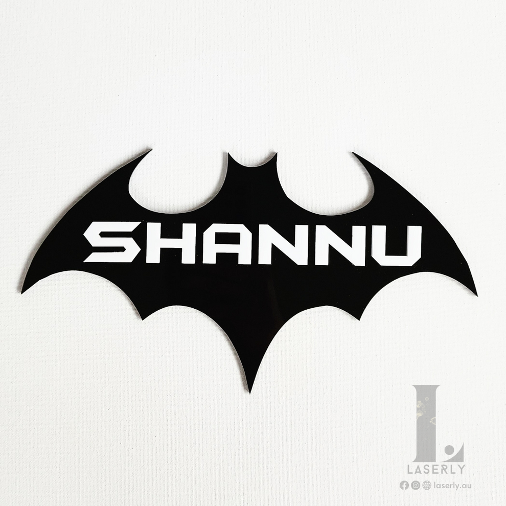 Nursery Door Sign | Batman Kids Room Name Plaque in Acrylic – LASERLY