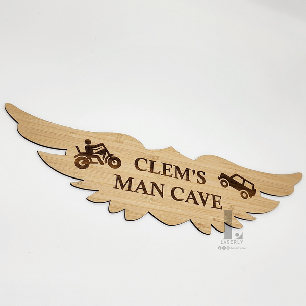 Garage Man Cave Bamboo Sign Board