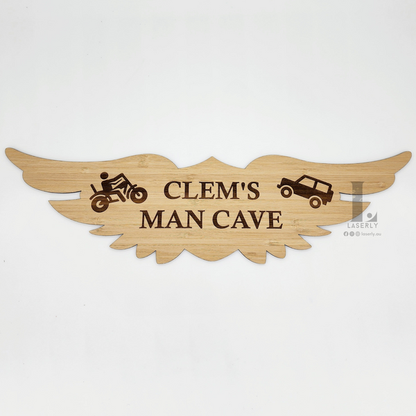 Garage Man Cave Bamboo Sign Board